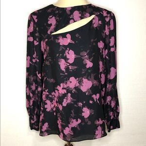 PARKER CUT OUT FRONT FLORAL BLOUSE